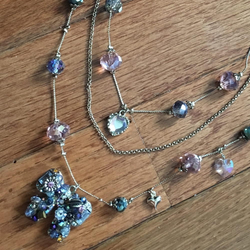 Bling! ✨ Betsey Johnson Three Strand Necklace